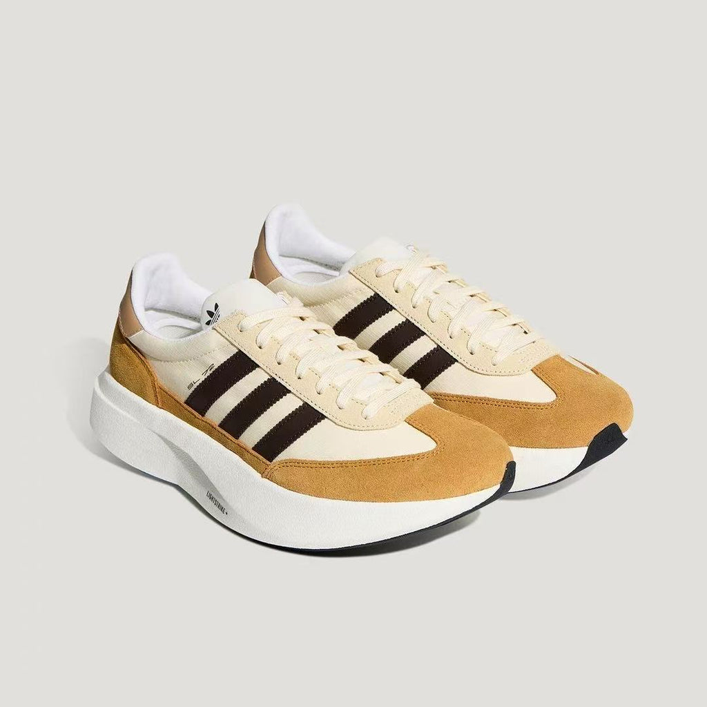 Cream and Tan adidas Nizza Platform Low Sneakers - product image from the listing.