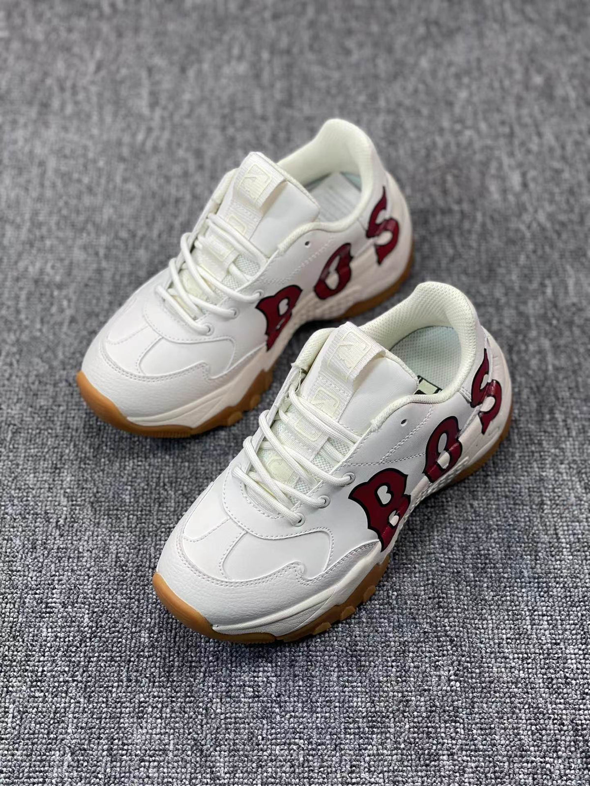 White Letter Graphic Lace-Up Trainers with Gum Outsole - product image from the listing.
