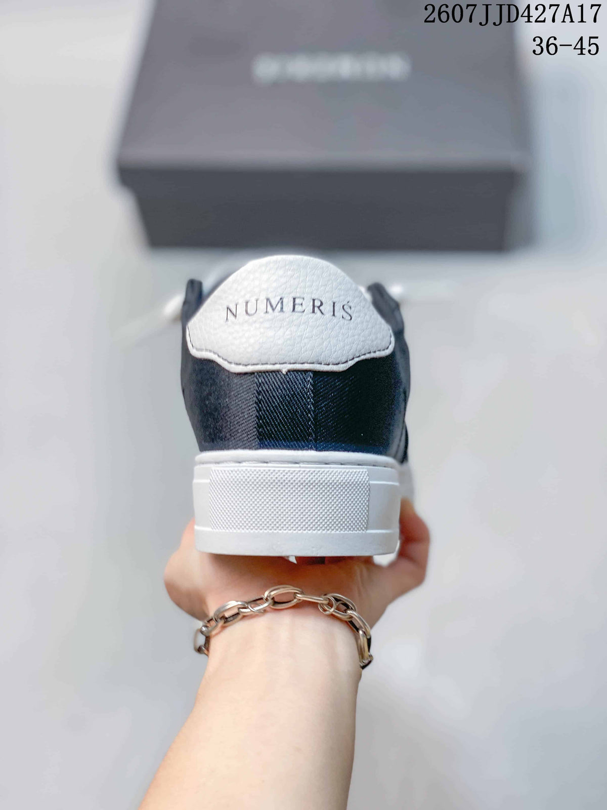 NUMERIS Denim Sneakers in Navy and White 07JJD427A - product image from the listing.