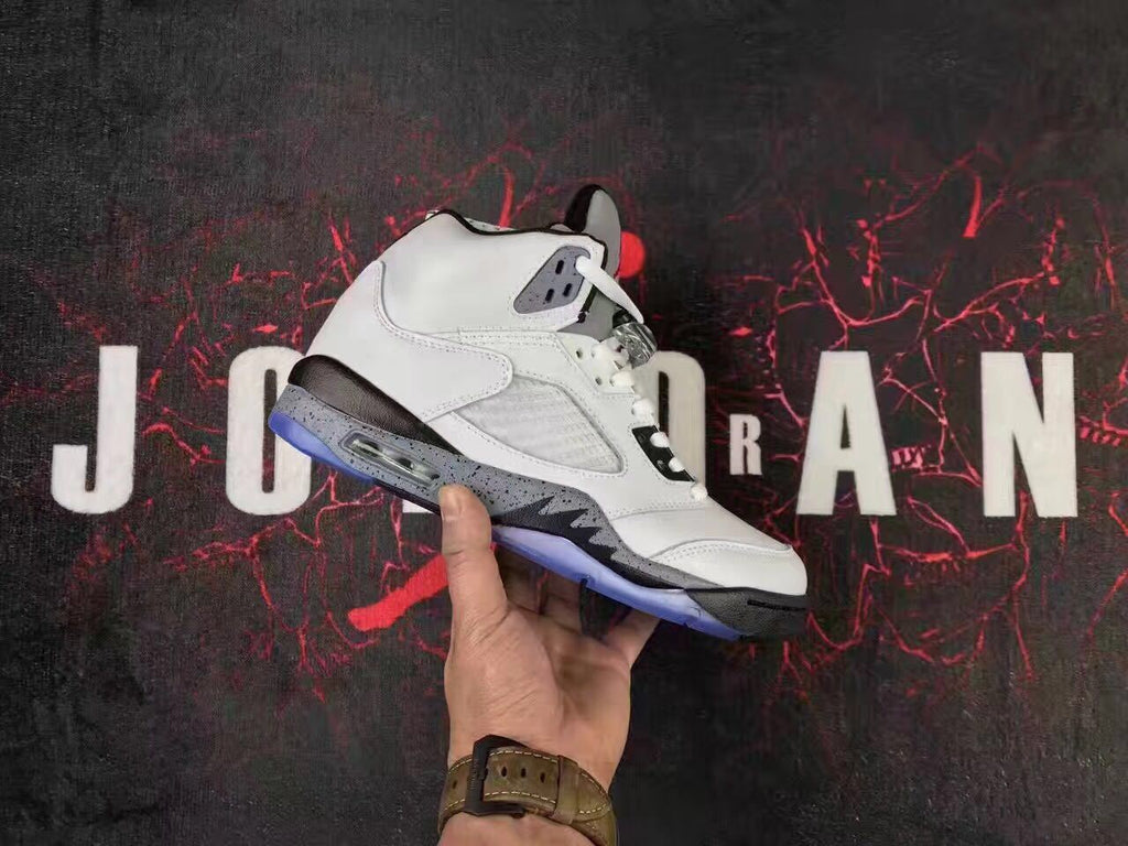 Air Jordan 5 White Cement High-Top Sneakers - product image from the listing.