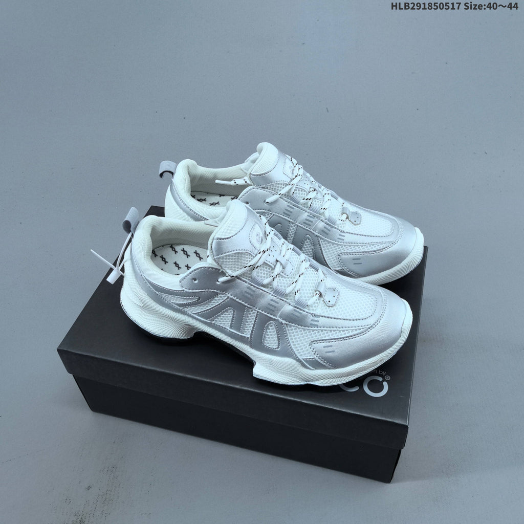Black and White Ecco Biom C-Trail Low-Top Sneakers - product image from the listing.