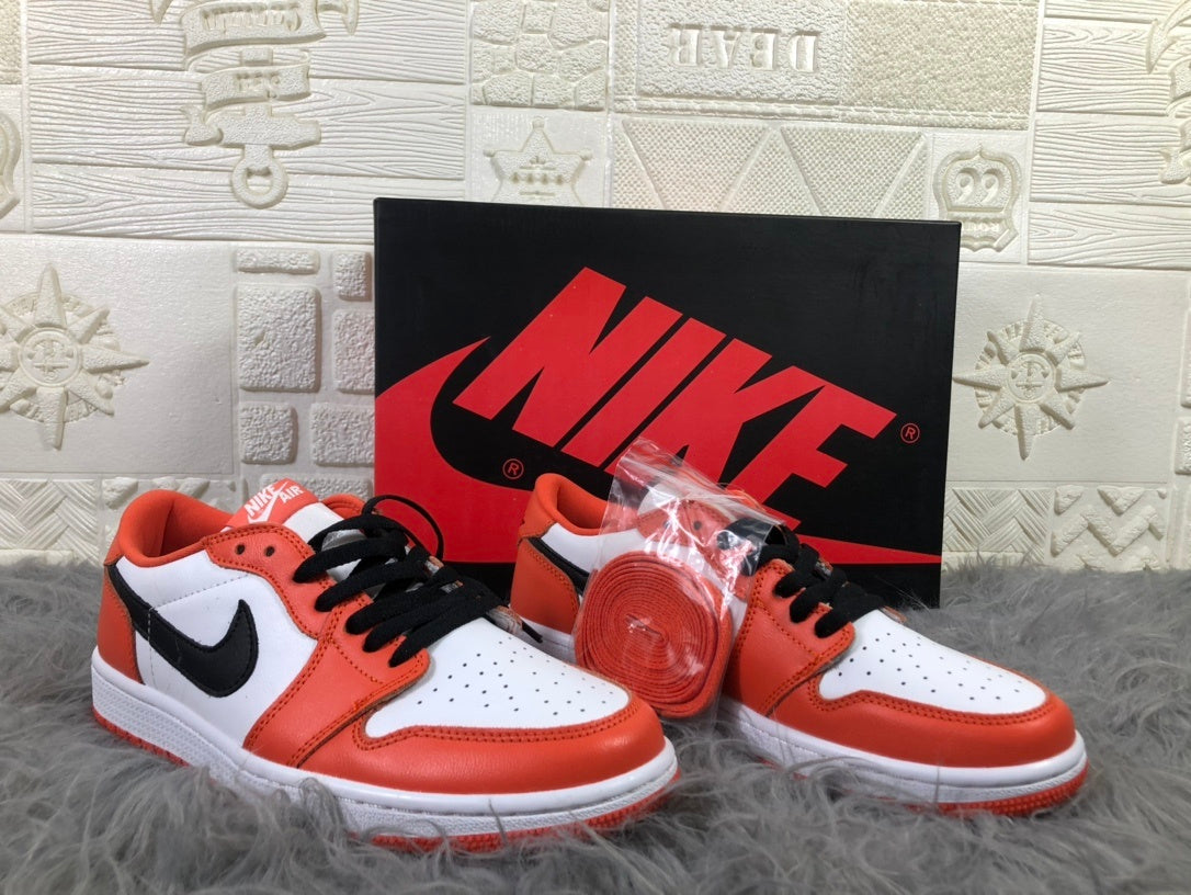 Nike Air Jordan 1 Low Sneakers in White Orange CZ0790-801 - product image from the listing.