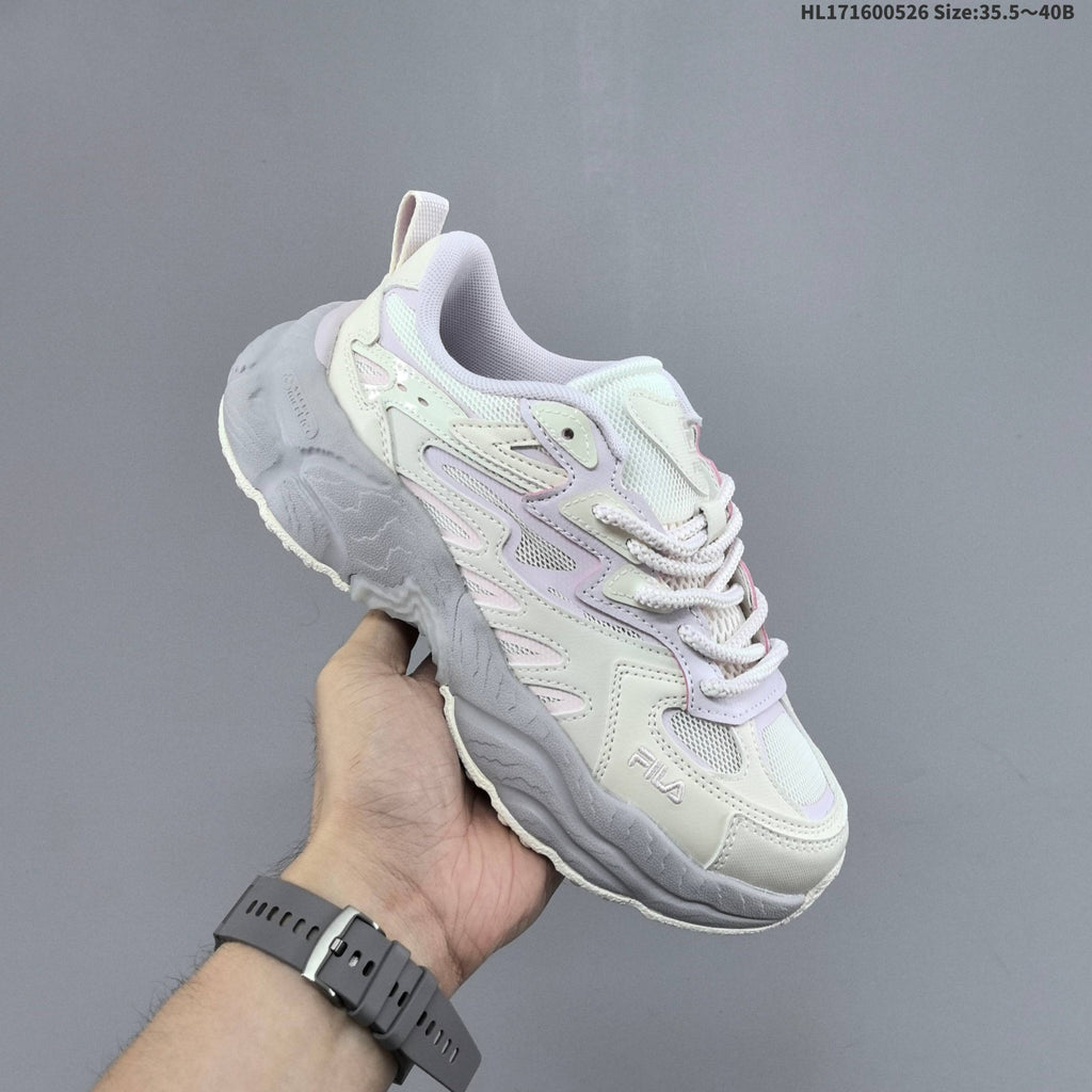 FILA FERN Low-Cut Sneakers in Ivory and Lavender - product image from the listing.