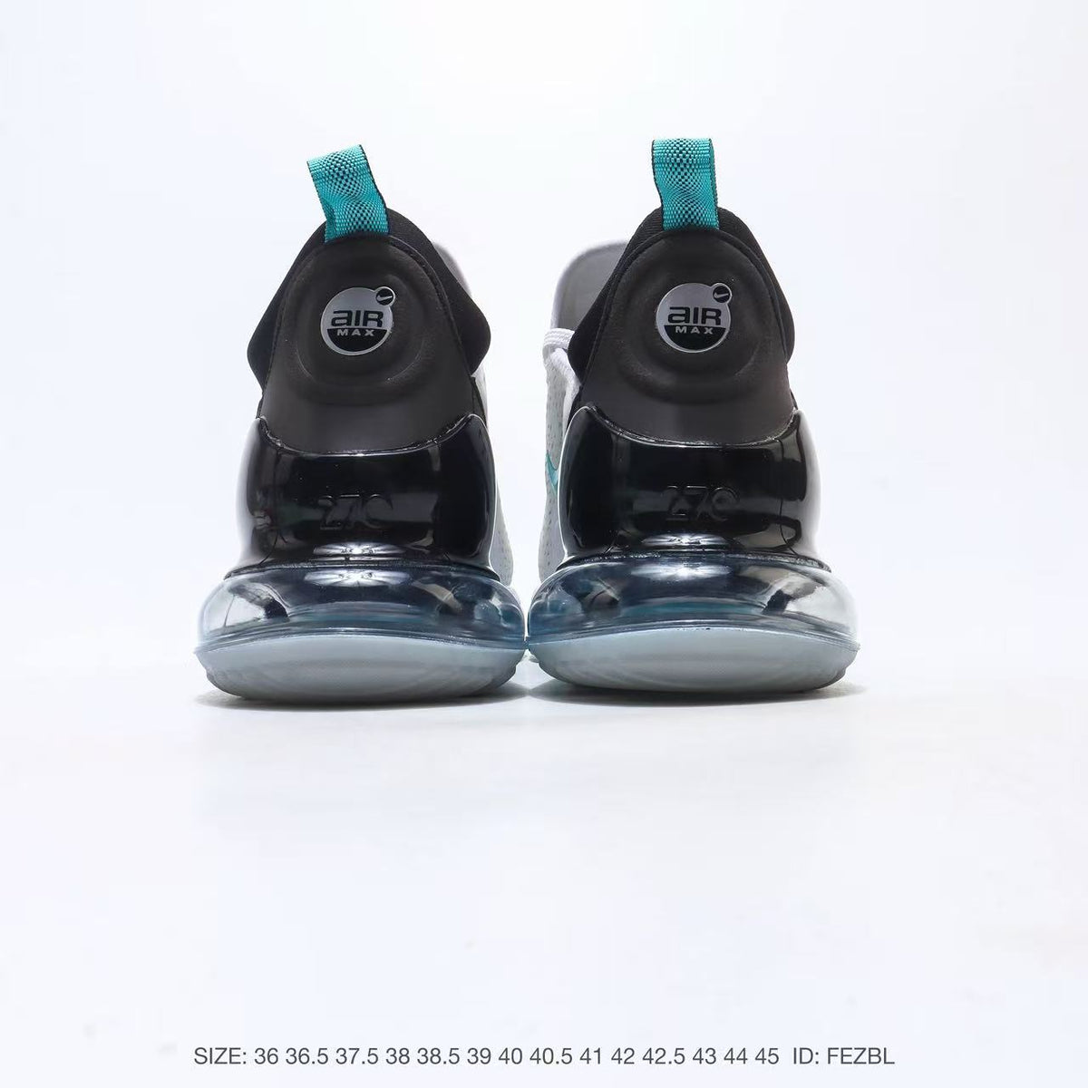Nike Air Max 270 Sneakers in White Black Teal - product image from the listing.
