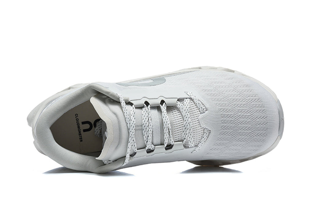 On Cloudmonster 3 Running Shoes, in Grey and White - product image from the listing.