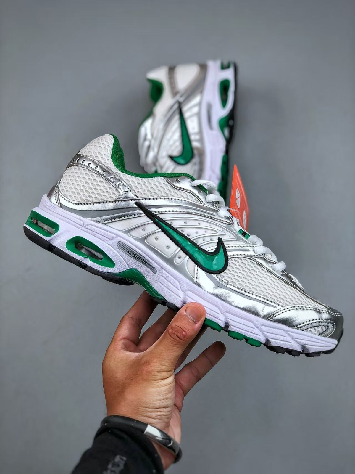 Nike Air Max Moto 2K Low-Top Running Shoes, in White Green - product image from the listing.