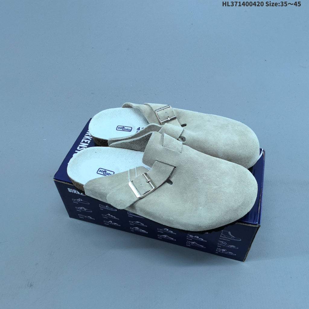 Boston VL Suede Clogs with Adjustable Buckle by Birkenstock - product image from the listing.