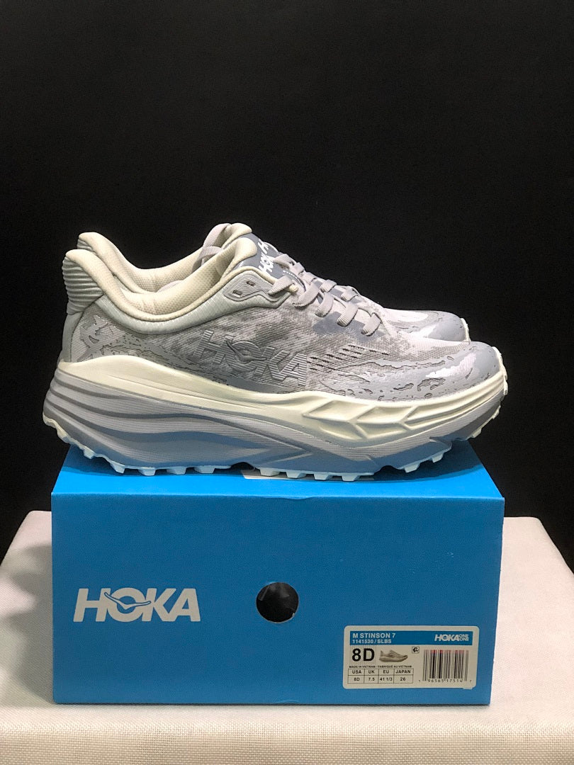 HOKA Stinson 7 Trail Running Shoes, in Gray - product image from the listing.