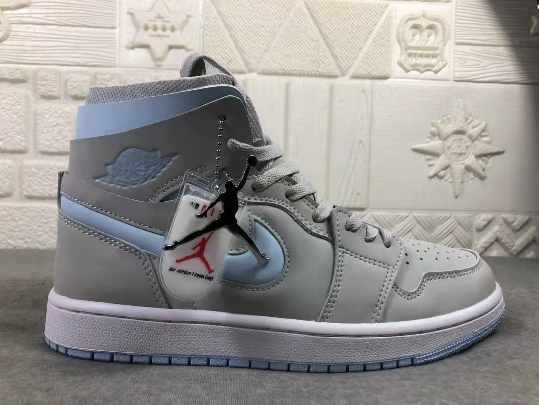 Air Jordan 1 WMNS High Zoom Grey Blue Sneakers - product image from the listing.