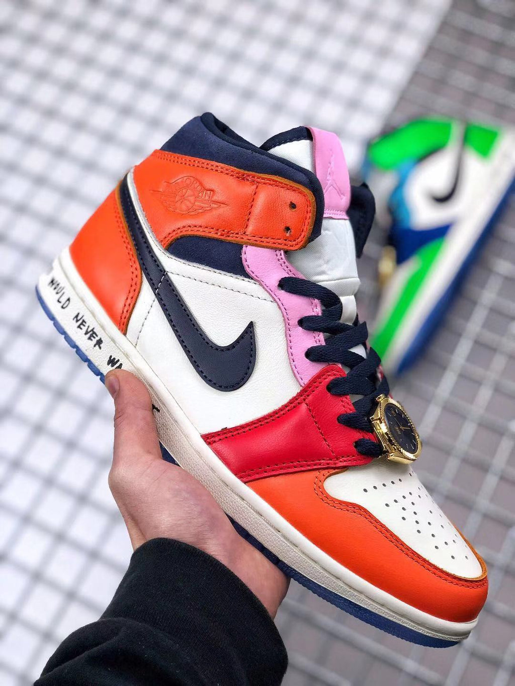 Melody Ehsani x Air Jordan 1 Mid Sneakers in Multicolor - product image from the listing.