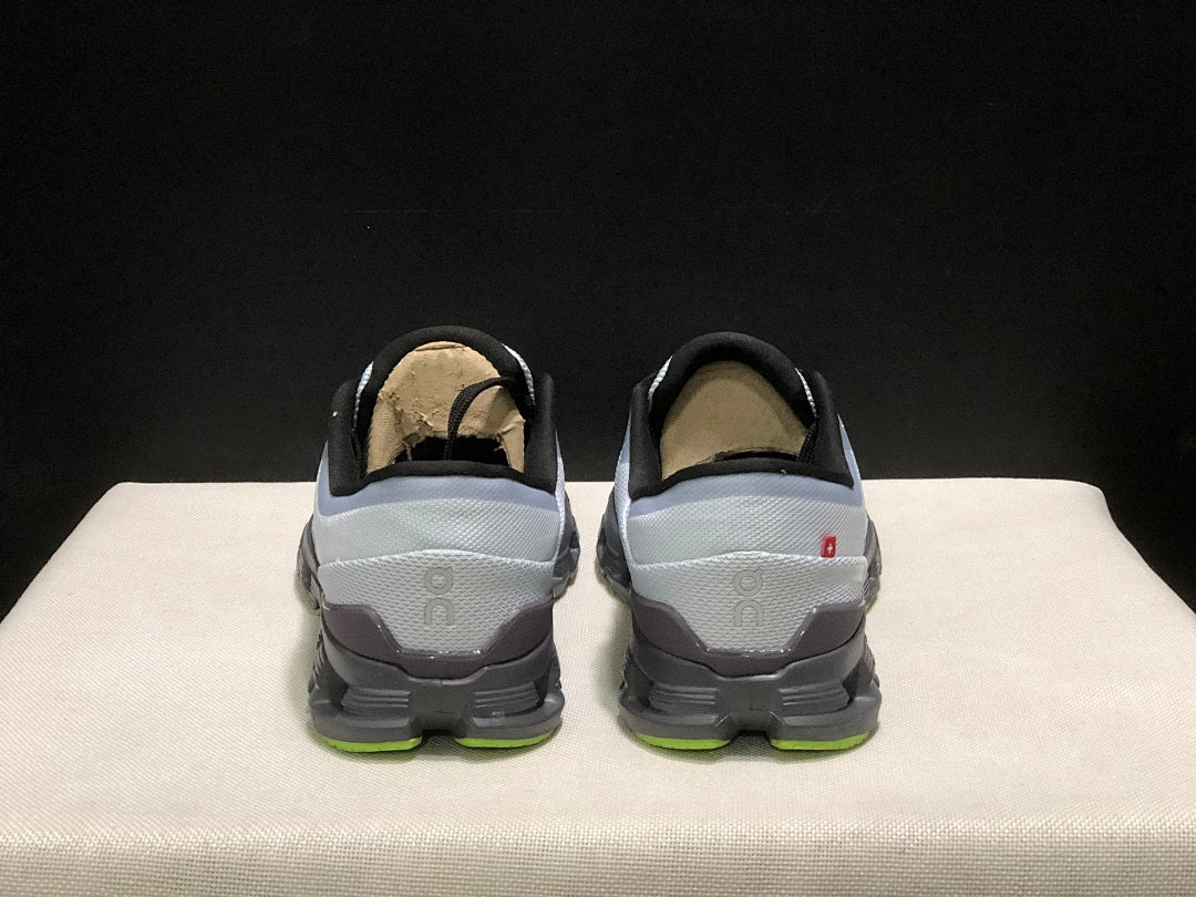 Gray and Lime On Cloud X 4 Sneakers - product image from the listing.