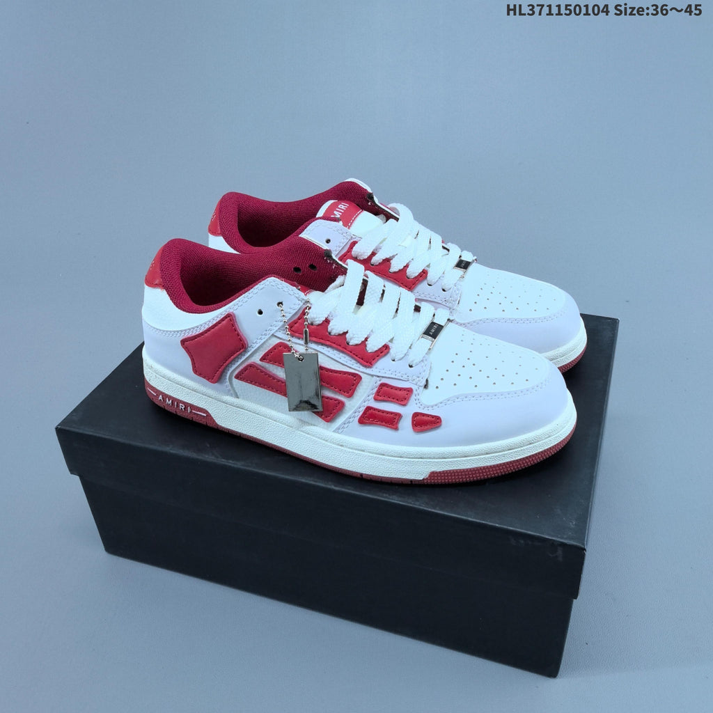 White and Blue AMIRI Skeleton Low-Top Sneakers - product image from the listing.