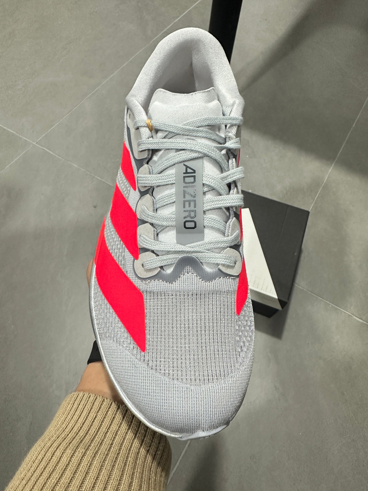 Adidas Lightstrike Pro Running Shoes, in Gray and Red KI3381 - product image from the listing.
