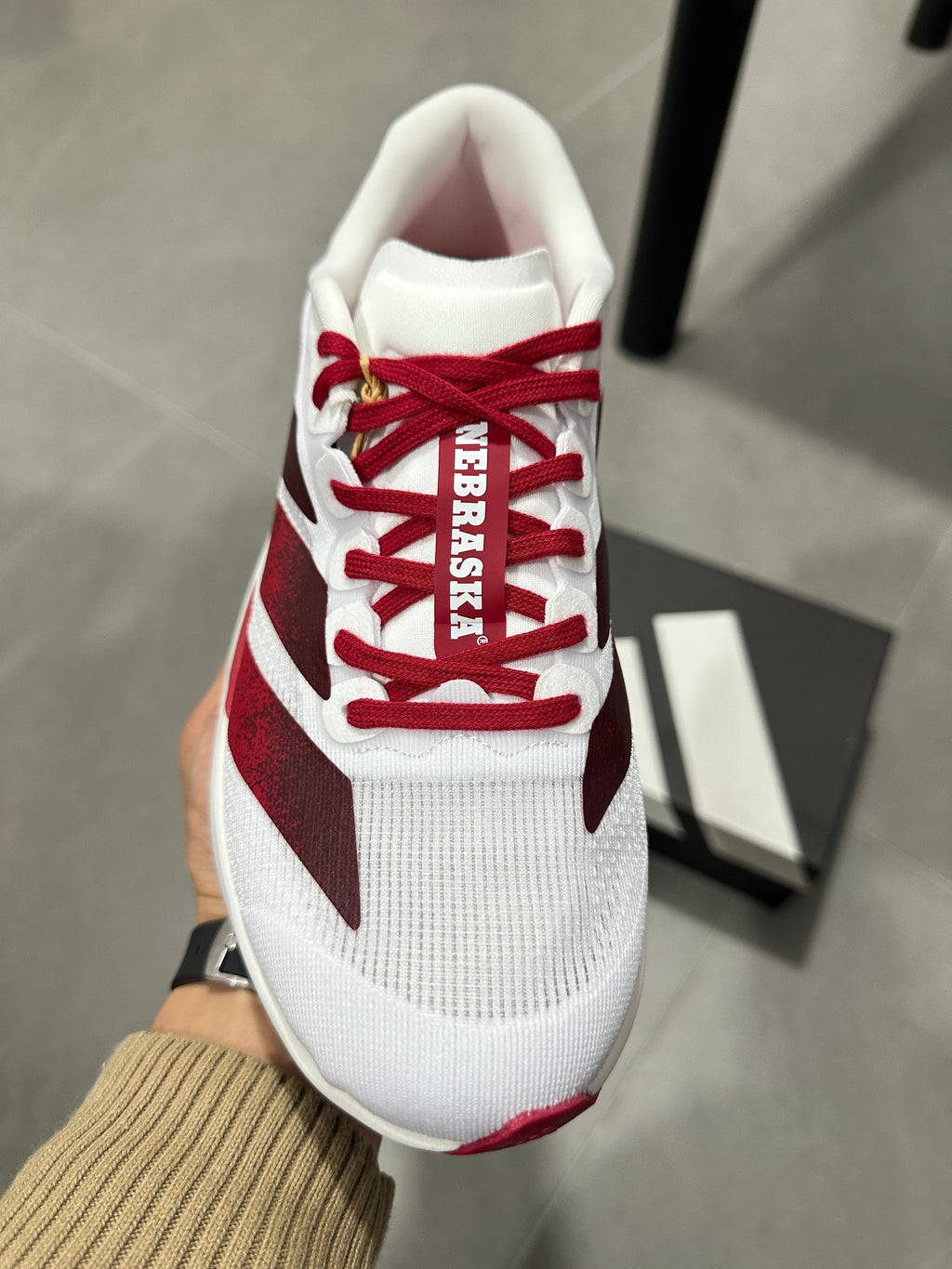 adidas Lightstrike Pro Running Shoes in White Red JQ2147 - product image from the listing.