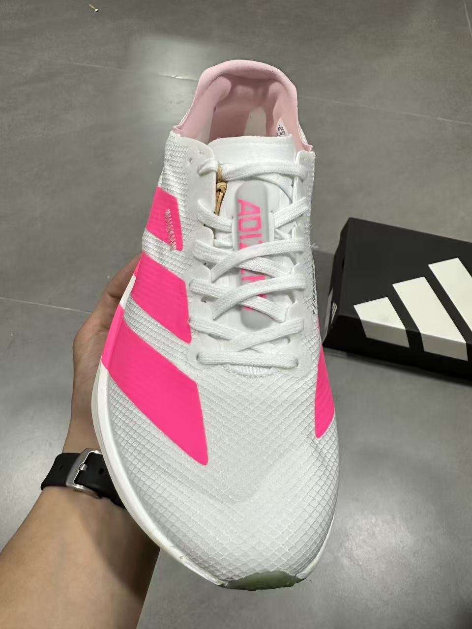 Nike Lightstrike Pro Running Shoes in White Pink - product image from the listing.