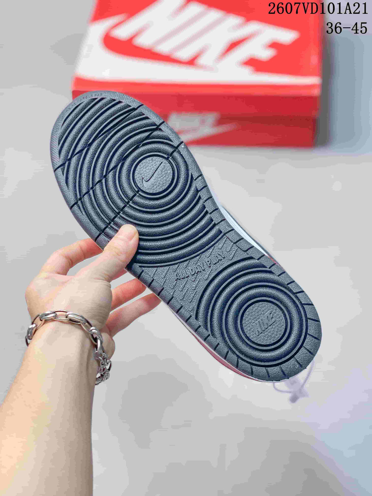 Nike Court Borough Mid BG Sneakers in White Navy Red - product image from the listing.