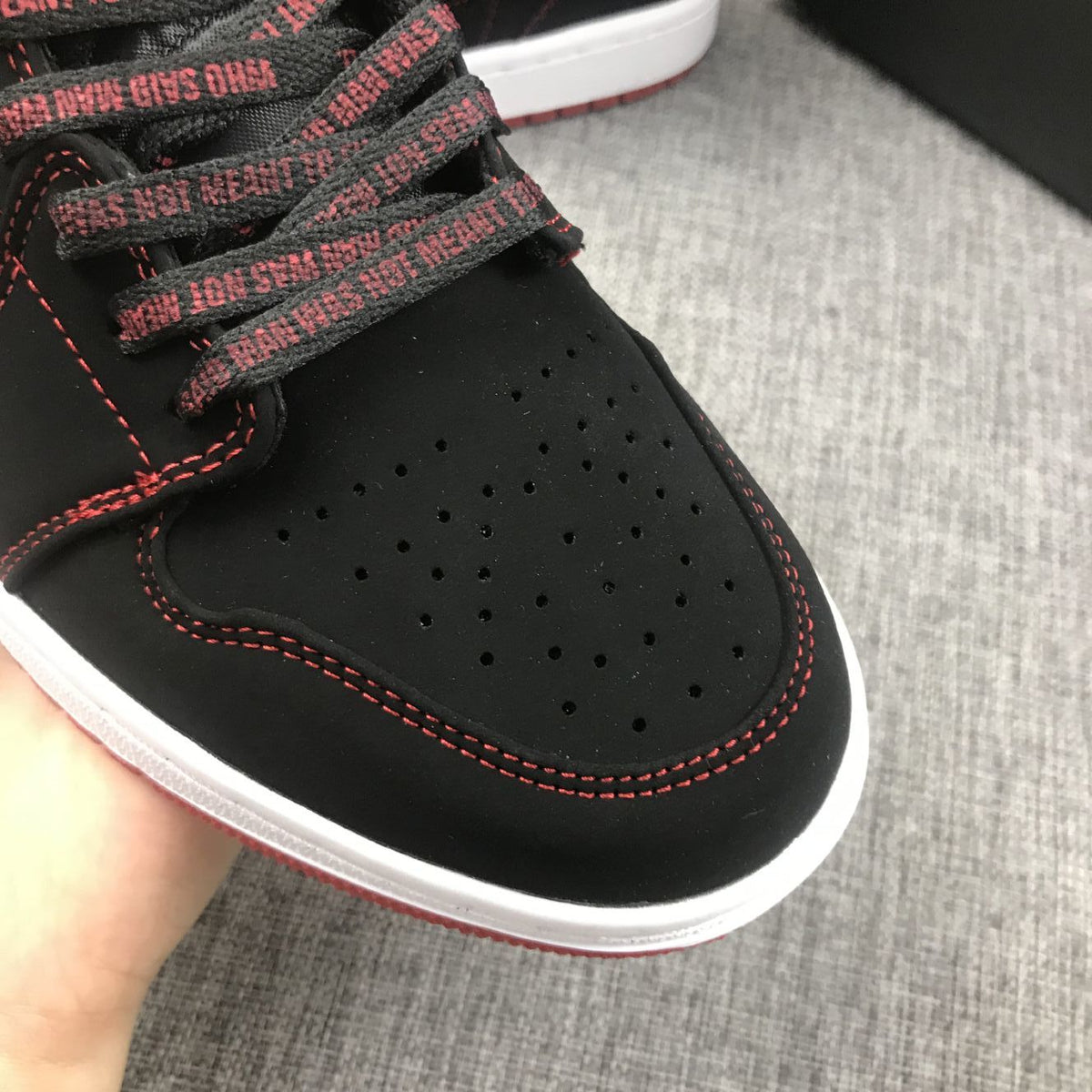 Air Jordan 1 Mid Sneakers Black Red CK5665-062 - product image from the listing.