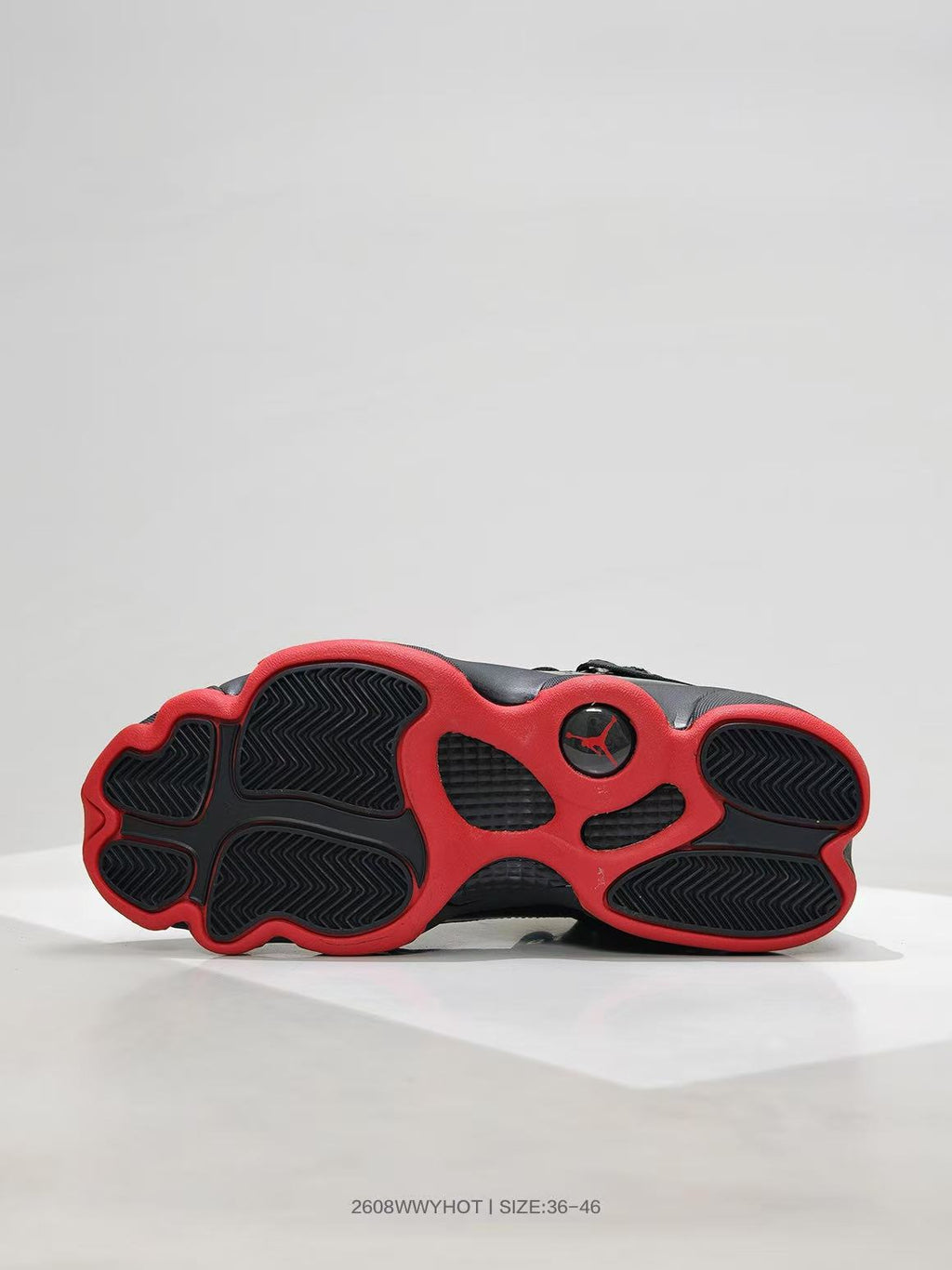 Jordan 6 Rings High-Top Sneakers in Black Red - product image from the listing.