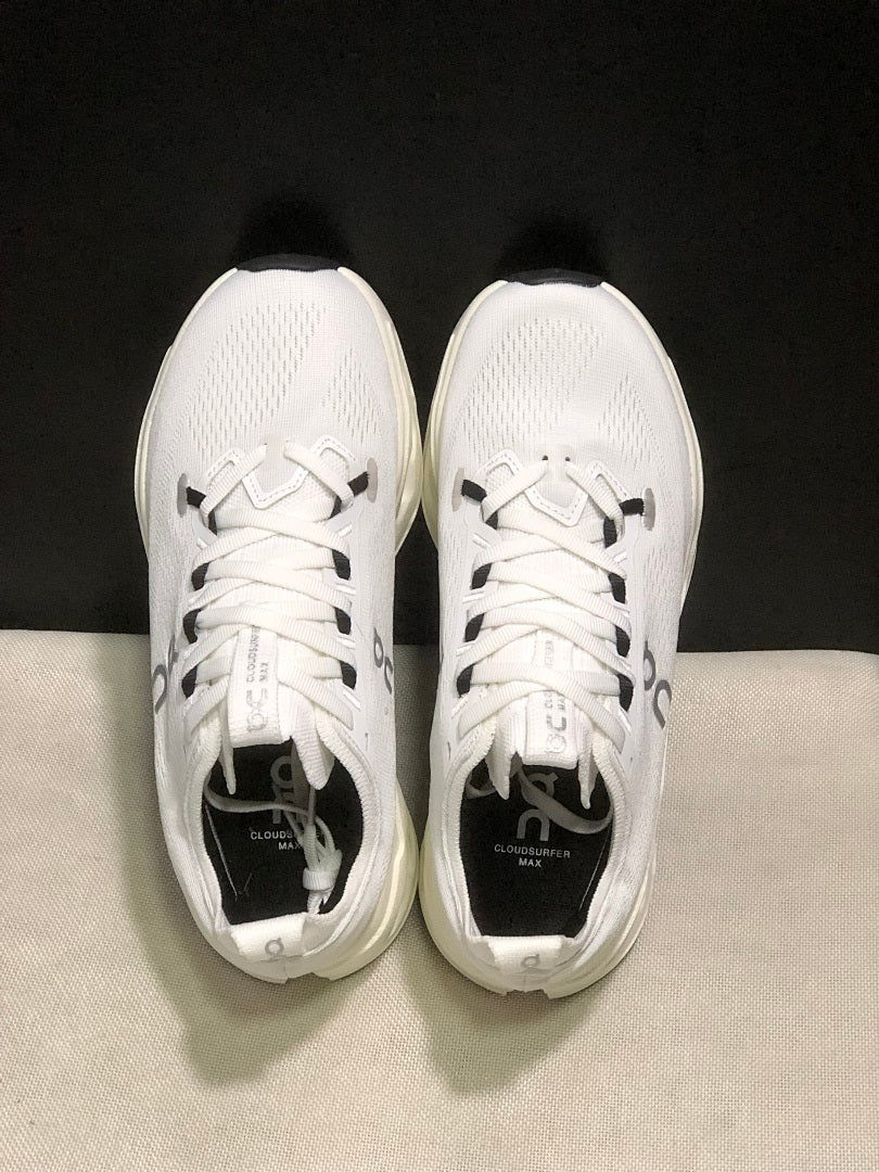 On Cloudsurfer Max Running Sneakers in White - product image from the listing.
