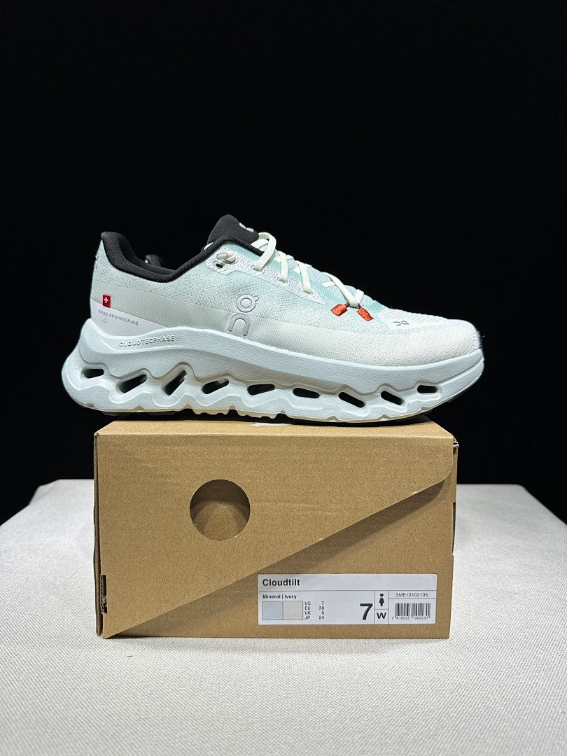 On Cloudtilt Trainers in Mineral/Ivory - product image from the listing.