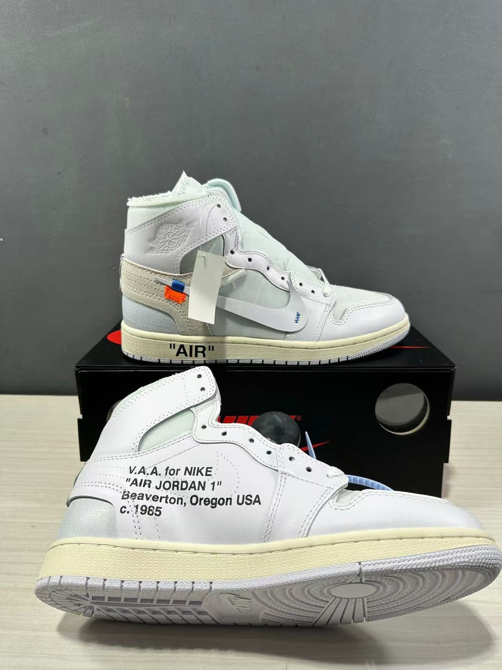 Air Jordan 1 High White Blue AA3834-100 Sneakers - product image from the listing.