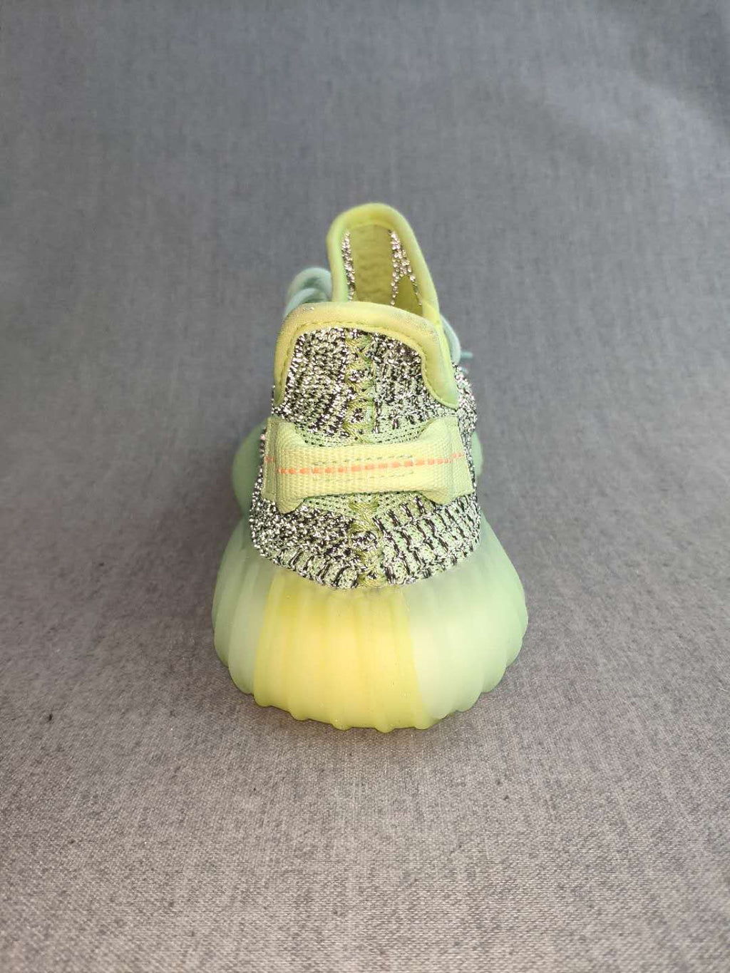 Lime Green and Mint Yeezy 350 V2 Knit Sneakers - product image from the listing.