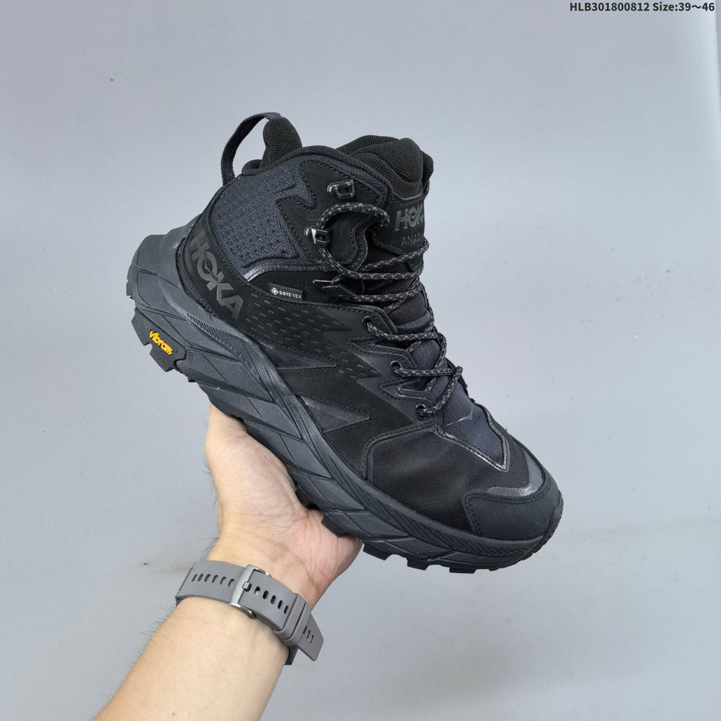 HOKA Kaha 2 GTX Mid Hiking Shoes in Black - product image from the listing.