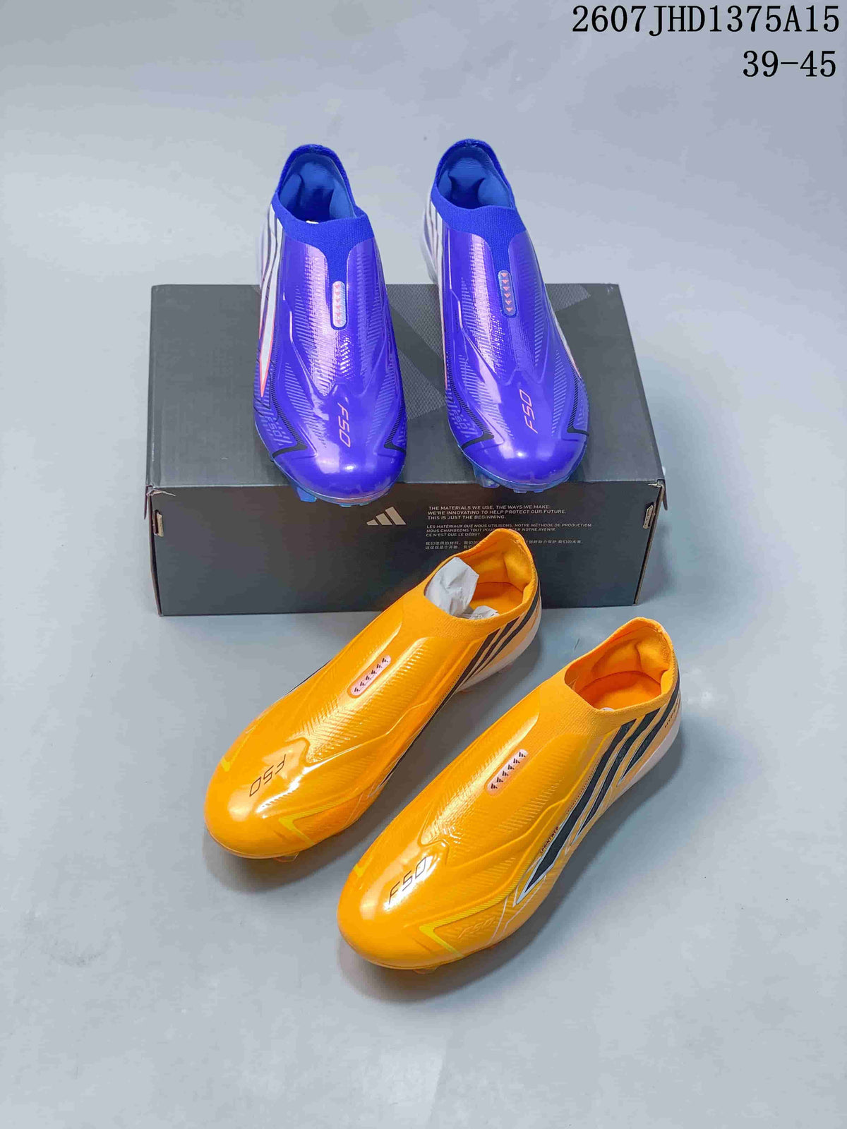 adidas F50 Elite Football Boots in Purple and Yellow 2607JHD1375A15 - product image from the listing.