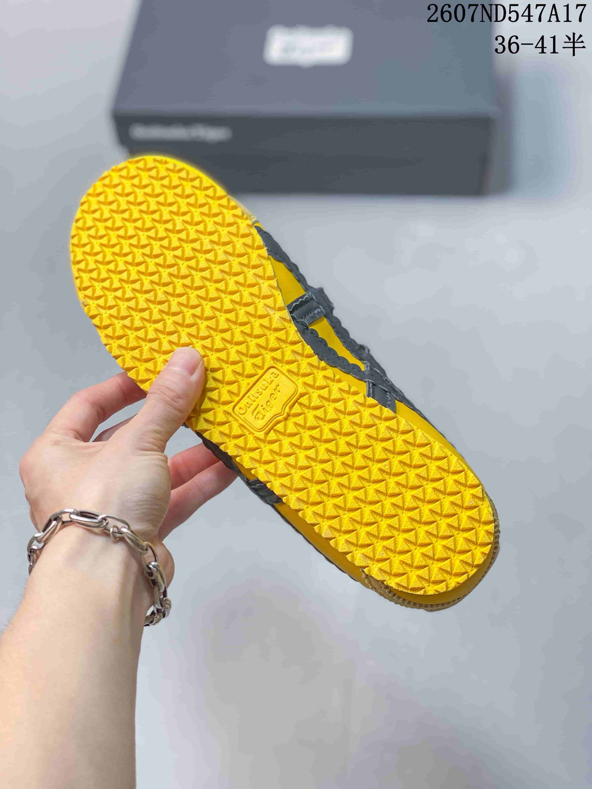 ASICS Onitsuka Tiger MEXICO 66 Yellow Mary Jane Trainers - product image from the listing.