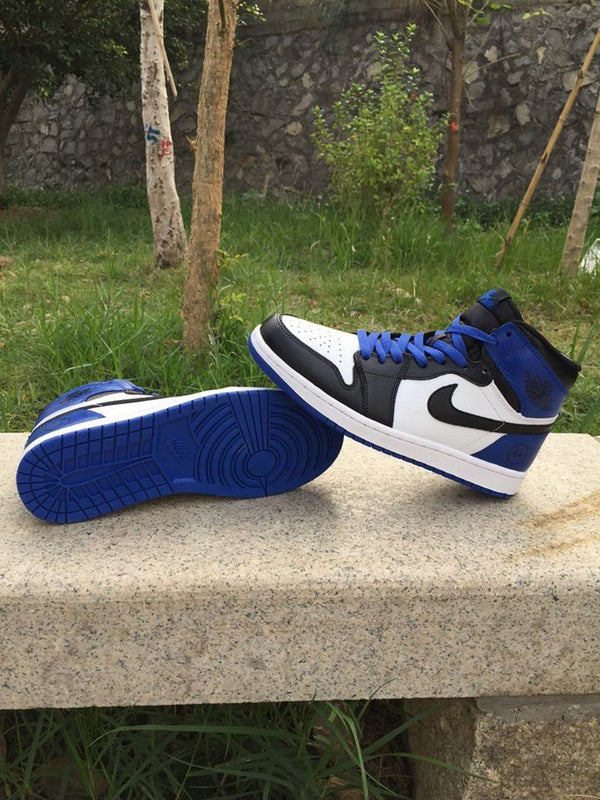 Jordan 1 High Sneakers in Black, in White and Royal Blue - product image from the listing.