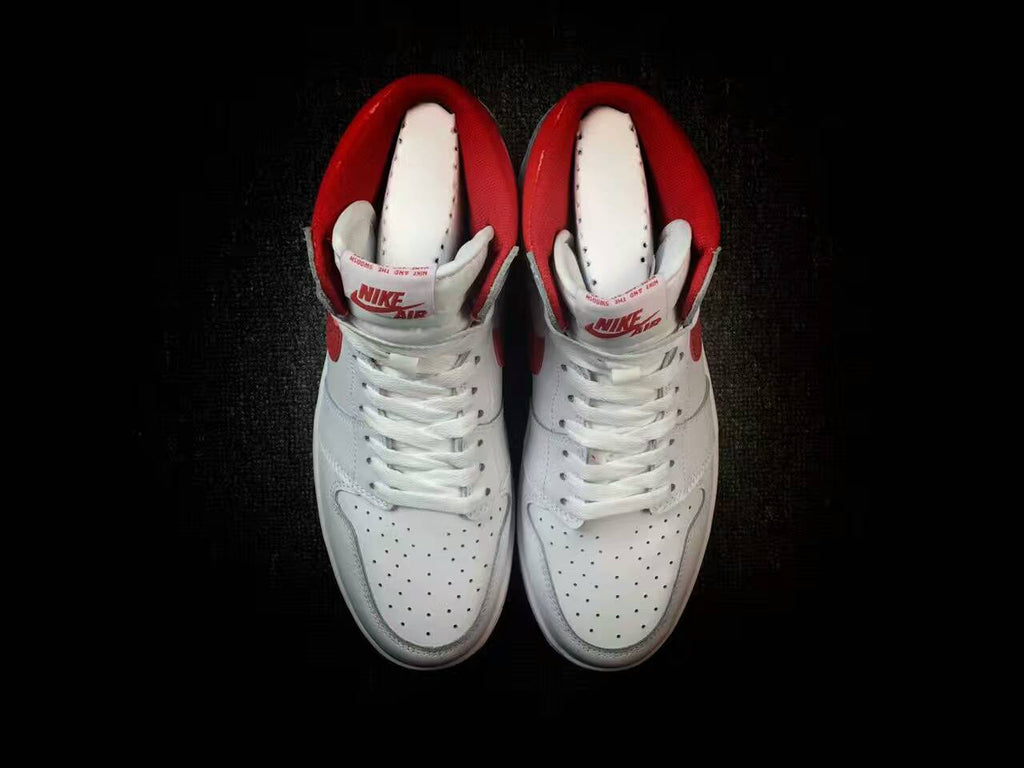 Nike Air Jordan 1 High Sneakers in White Red - product image from the listing.