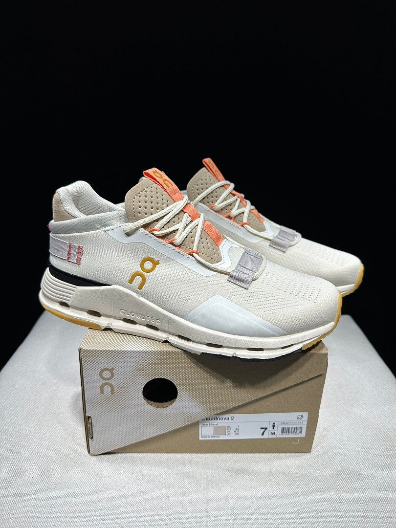 Ivory and Orange On Cloudnova 2 Sneakers - product image from the listing.