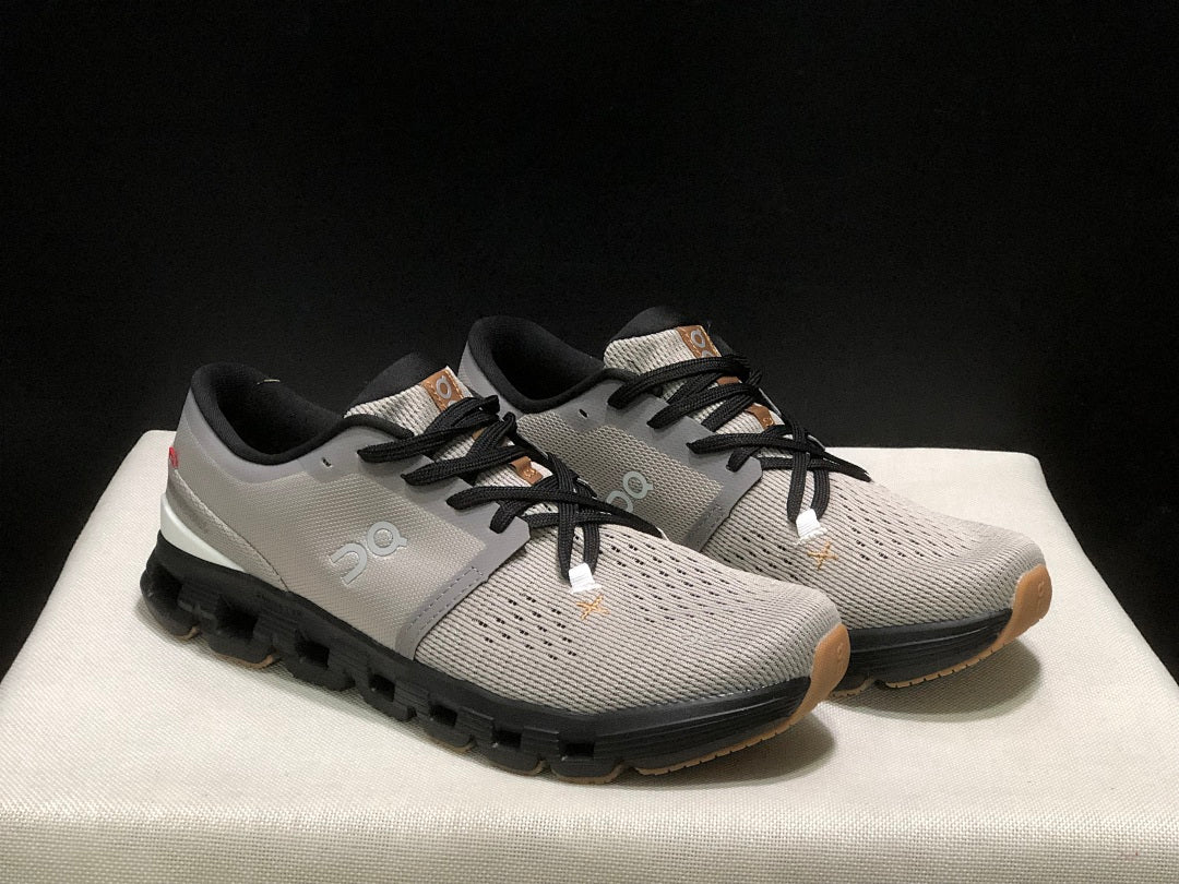 On Cloud X 4 Sneakers in Fog and in Black - product image from the listing.