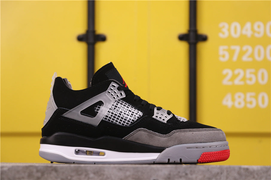 Air Jordan 4 Sneakers in Black Grey Red AQ9129-412 - product image from the listing.