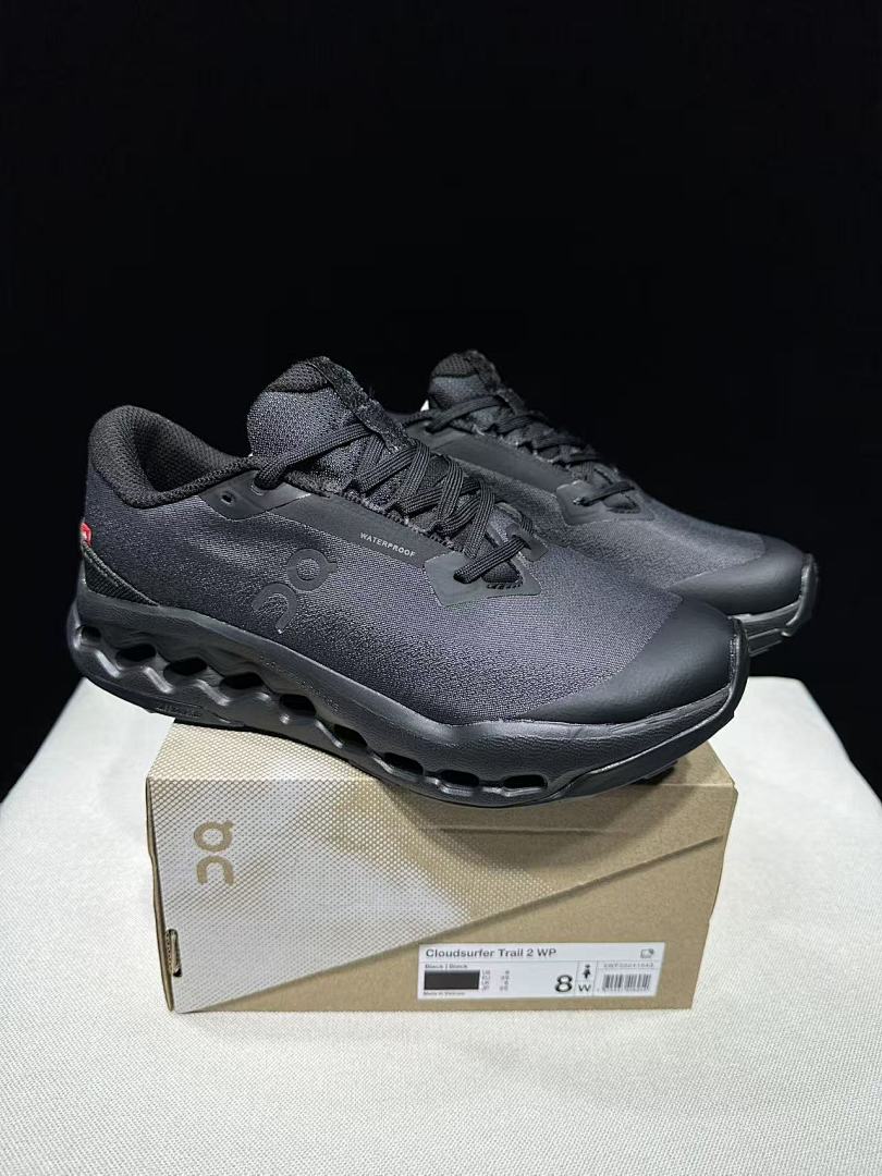 On Cloudsurfer Trail 2 Waterproof Trail Running Shoes, in Black - product image from the listing.