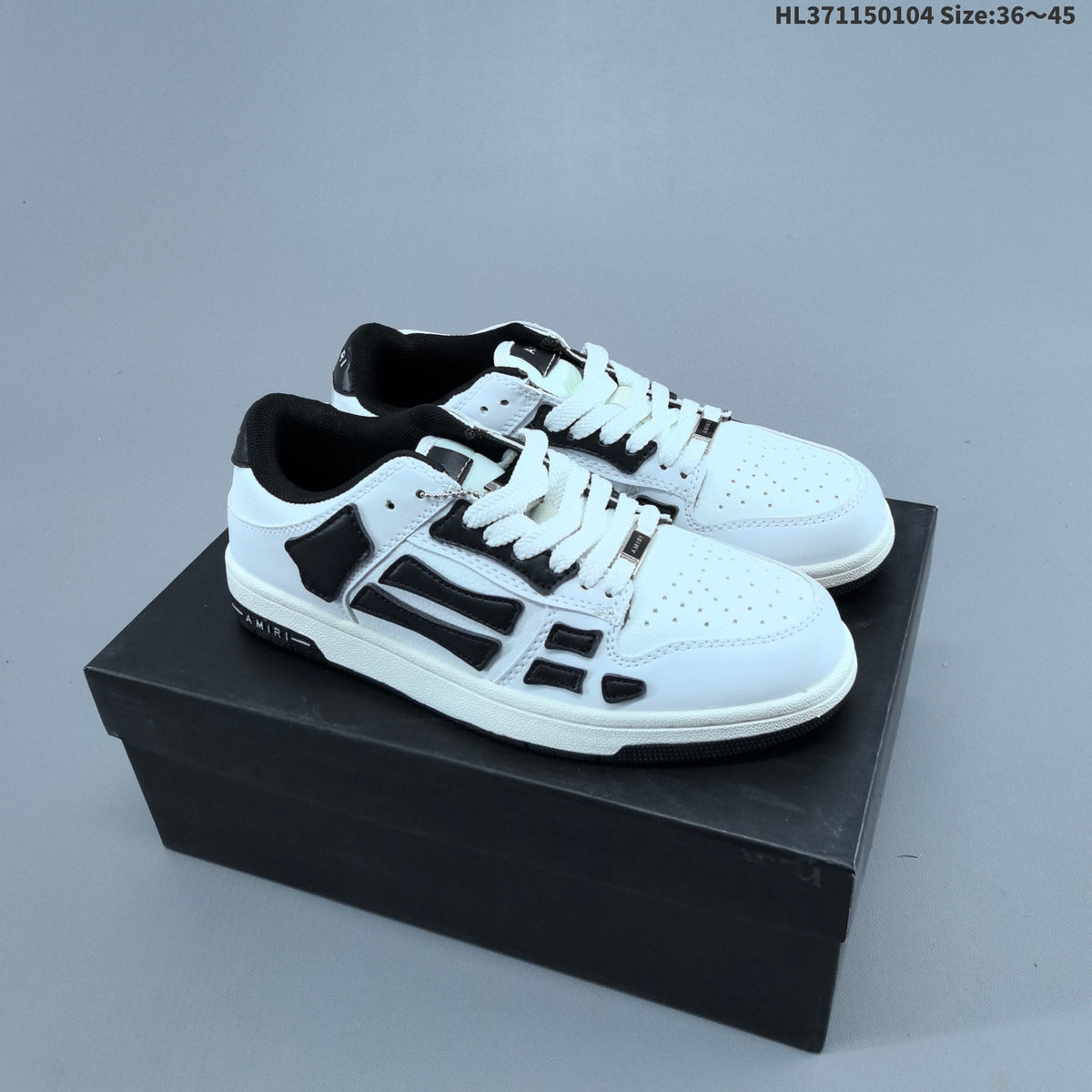 White and Blue AMIRI Skeleton Low-Top Sneakers - product image from the listing.