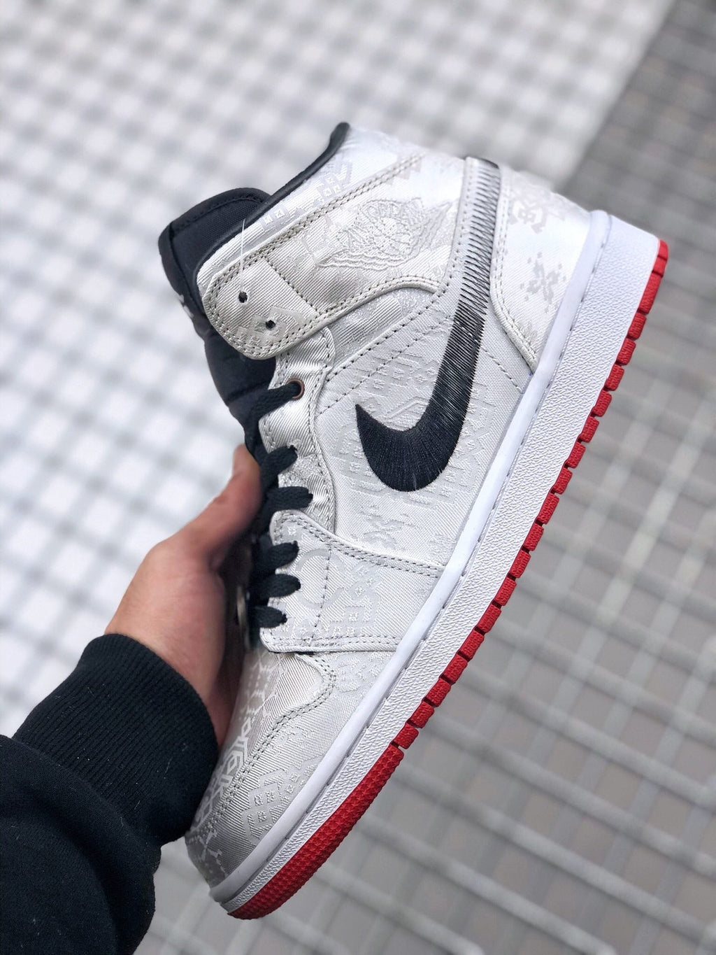 Edison Chen White Silk CU2804-100 Sneakers - Air Jordan 1 Mid - product image from the listing.