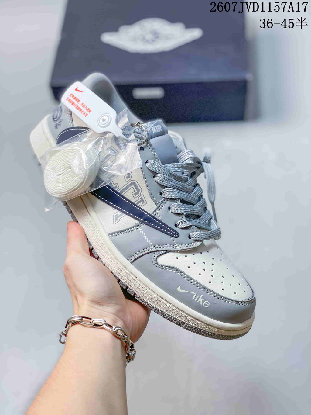 Louis Vuitton x Nike Dunk Low Sneakers in Blue Denim 2607JVD1157A17 - product image from the listing.