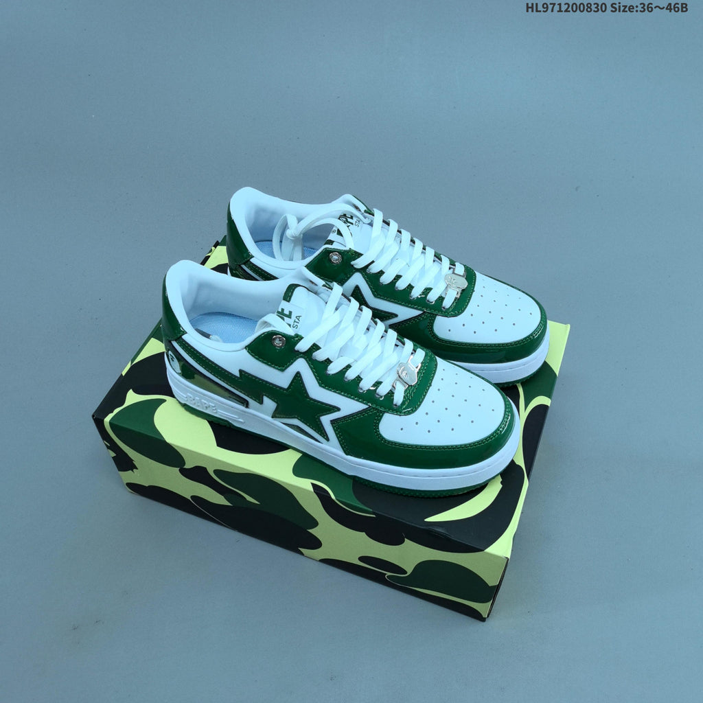 BAPE SK8 STA Low-Top Sneakers in Blue or in Green - product image from the listing.