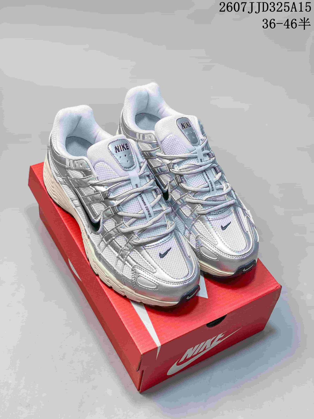 Nike P-6000 Sneakers in White Silver Pink CD6404 - product image from the listing.