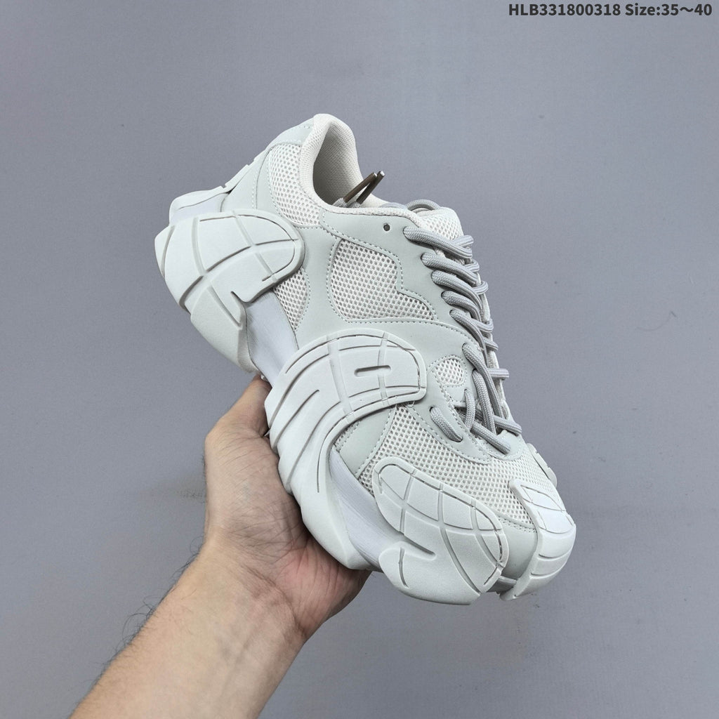 Gray and Pink GG-CC Chunky Platform Sneakers - product image from the listing.