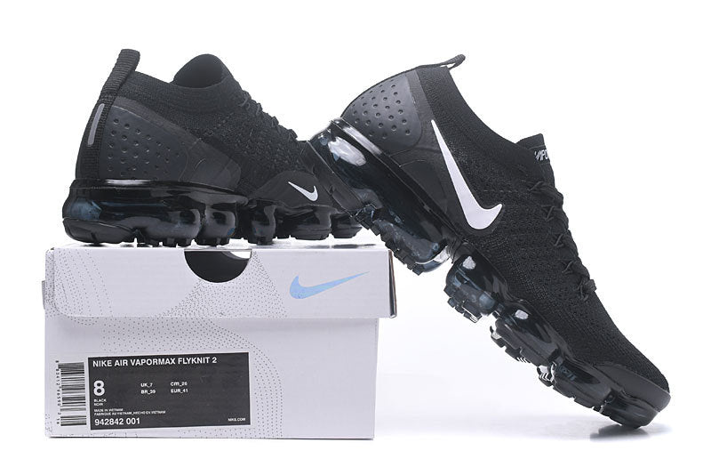 Nike Air VaporMax Flyknit 2 Sneakers in Black White 942842-001 - product image from the listing.