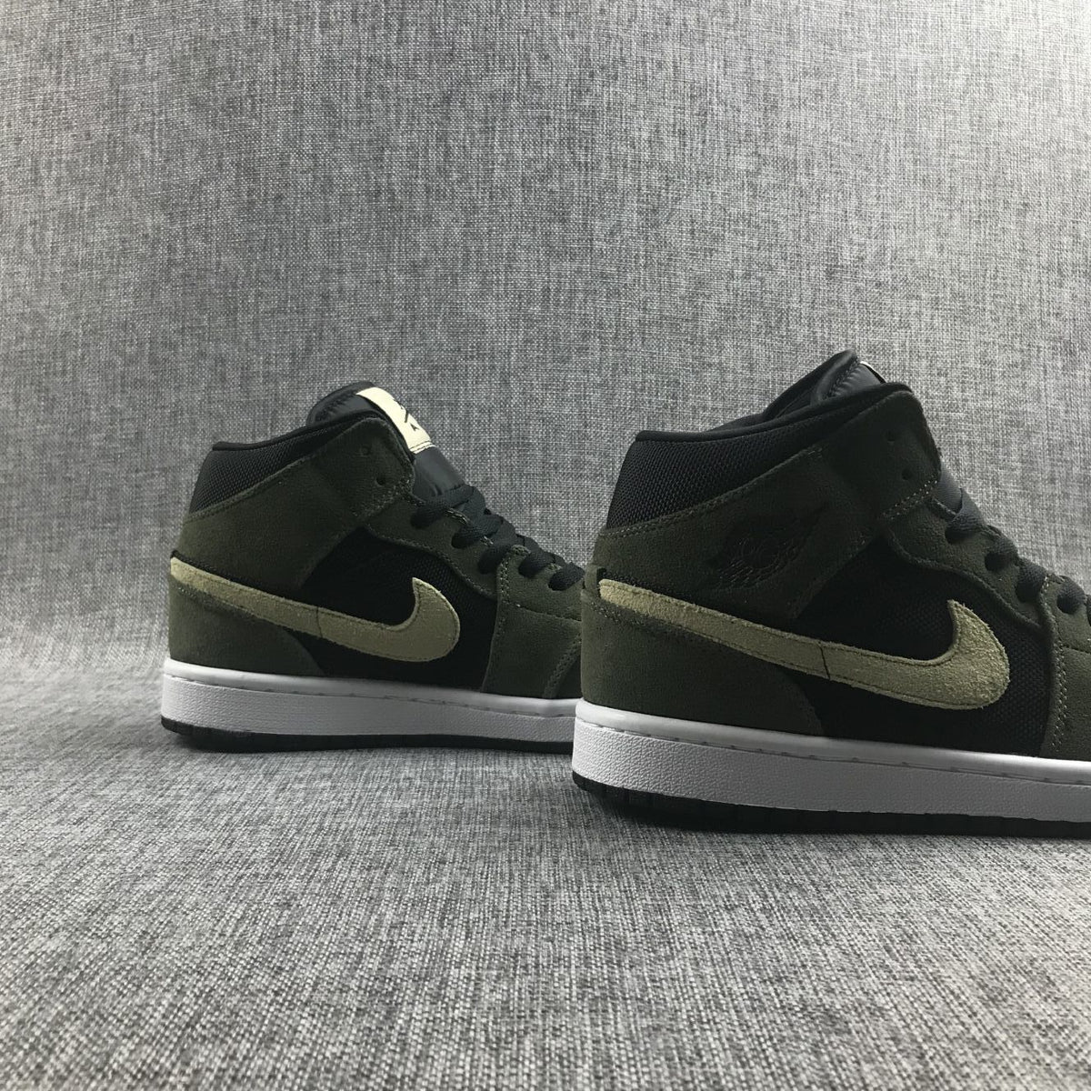 Air Jordan 1 Mid Sneakers in Olive Green BQ6472-030 - product image from the listing.