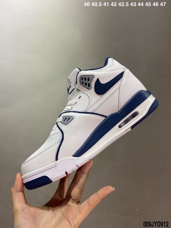 Nike Air Flight 89 Basketball Sneakers in White Navy - product image from the listing.