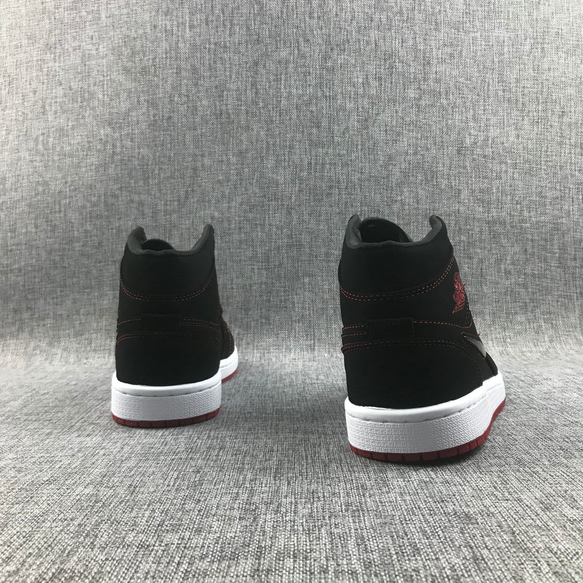 Air Jordan 1 Mid Sneakers Black Red CK5665-062 - product image from the listing.