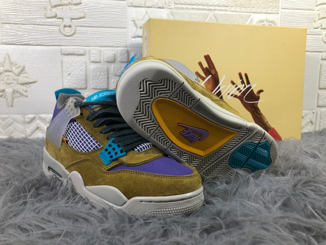 Air Jordan 4 Desert Moss Sneakers Olive Purple DJ5718-300 - product image from the listing.