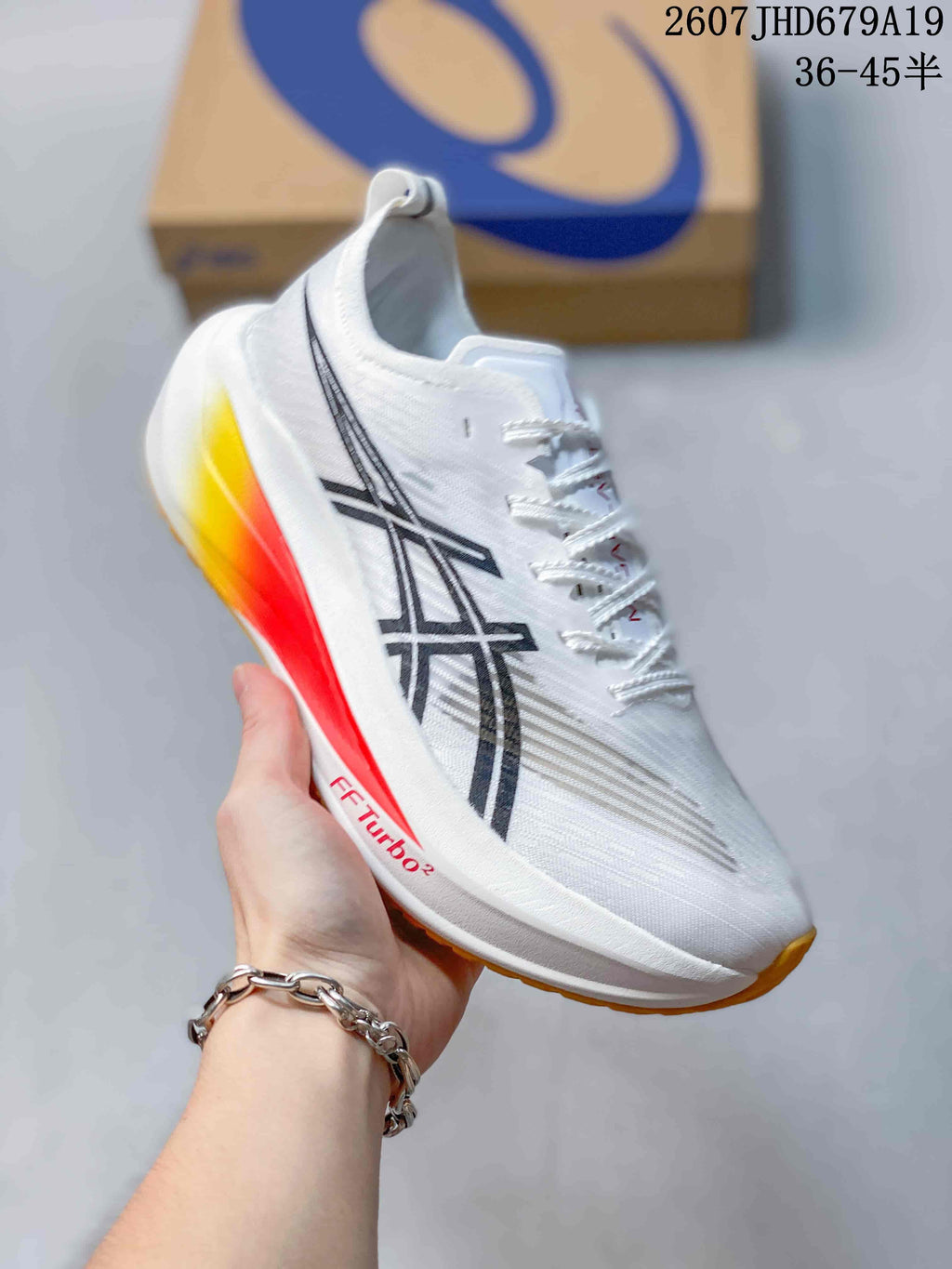ASICS Superblast 2 Paris Running Shoes in White Black - product image from the listing.