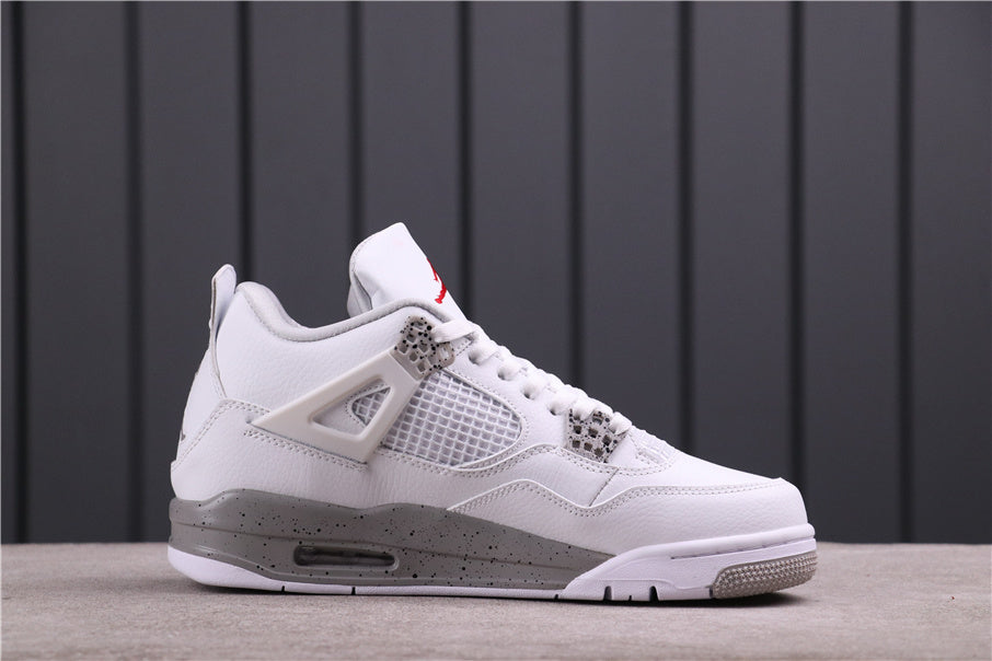 Air Jordan 4 CT8527-100 White Gray Speckled Sneakers - product image from the listing.