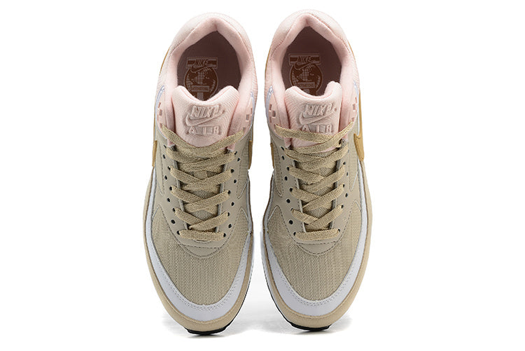 Nike Air Max Sneakers in Light Khaki and Pink - product image from the listing.