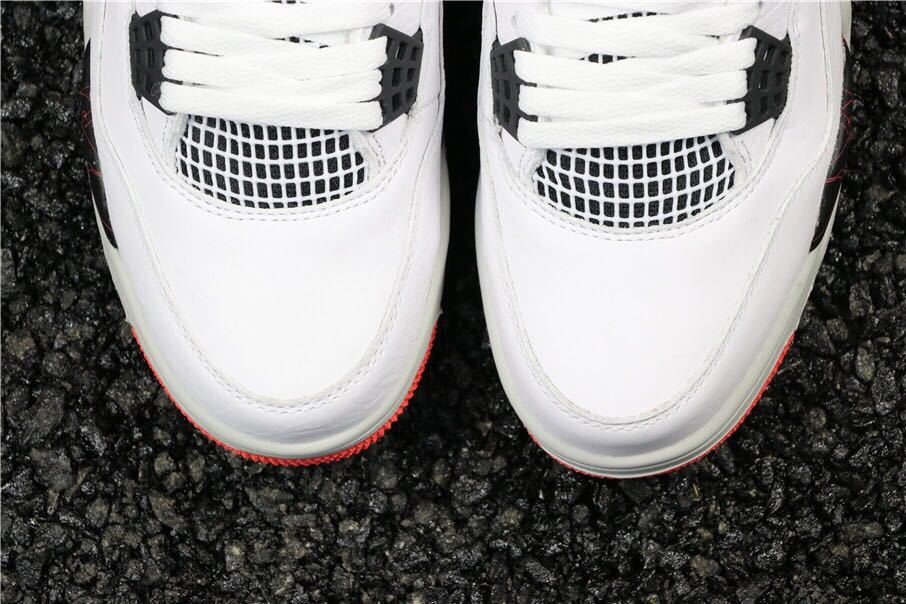 Air Jordan 4 Pale Citron Sneakers White Black Red - product image from the listing.